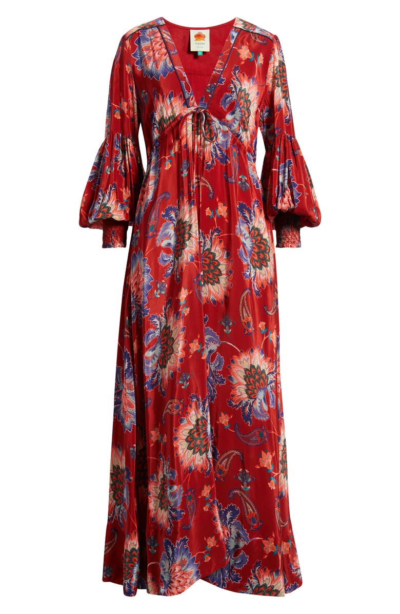 FARM Rio Luang Long Sleeve Maxi Dress, Alternate, color, Red