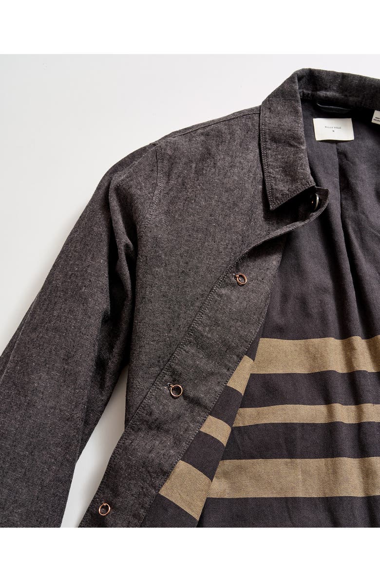 Billy Reid Linen & Cotton Chambray Chore Jacket, Alternate, color, Charcoal