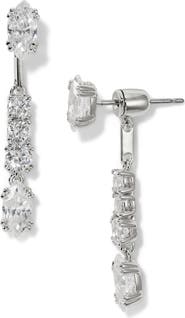 Nadri Twinnie Pavé Cubic Zirconia Linear Jacket Drop Earrings