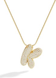 Mint & Lily Pave Bubble Initial Necklace