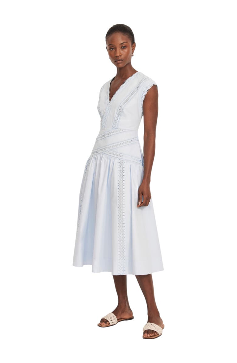 MINT VELVET Trim Detail Extreme Midi Dress, Main, color, Blue