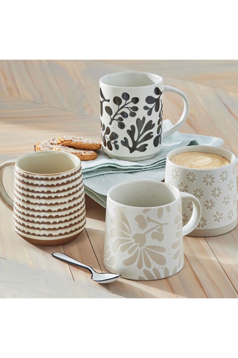 Fleur Mug Natural Stoneware Everyday, Alternate, color, Grey