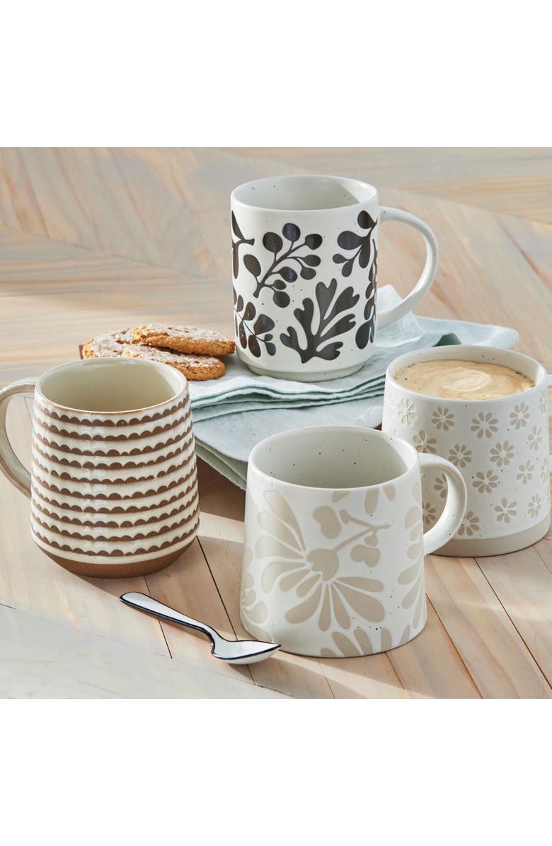 tag Fleur Mug Natural Stoneware Everyday, Alternate, color, Grey