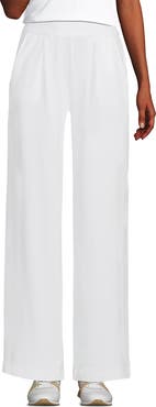 Lands' End Knit High Rise Pleated Wide Leg Pants