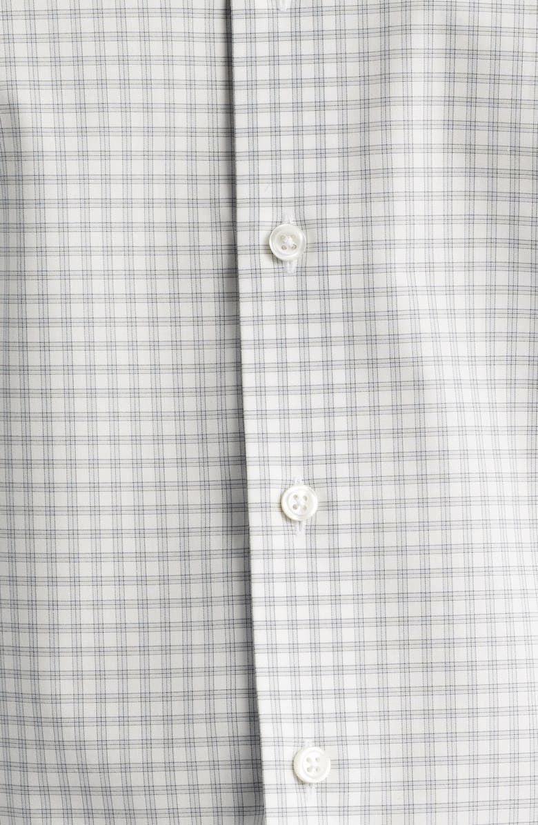 Nordstrom Trim Fit Check Non-Iron Cotton Dress Shirt, Alternate, color, Green Blue Valemont Plaid