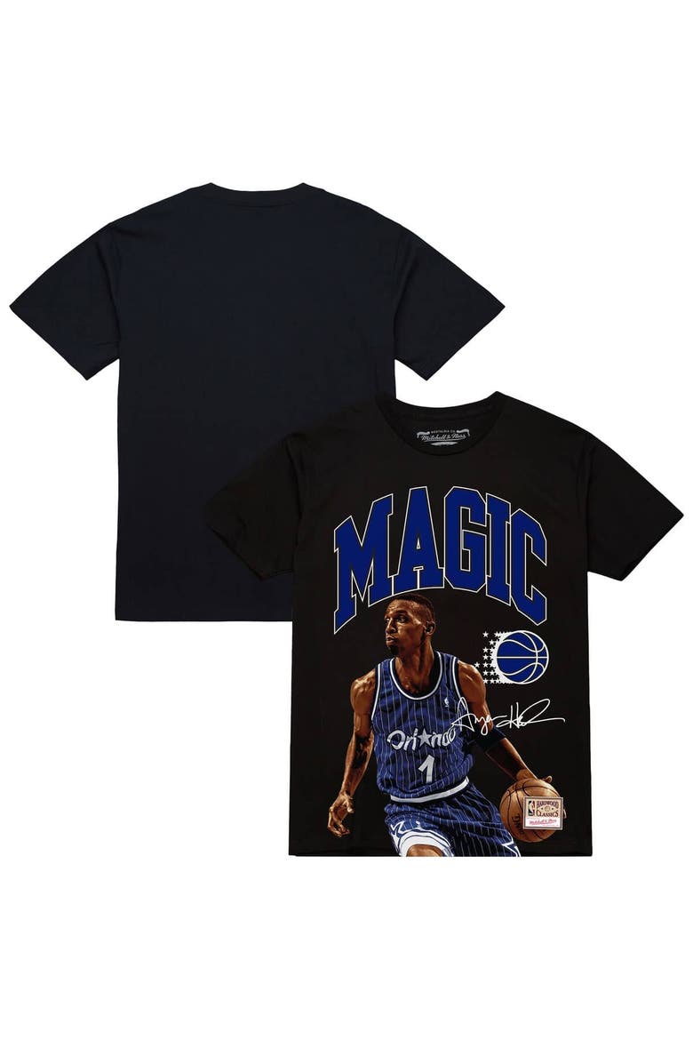 Men's Mitchell & Ness Penny Hardaway Black Orlando Magic Hardwood Classics Player Arch T-Shirt, Main, color, Black