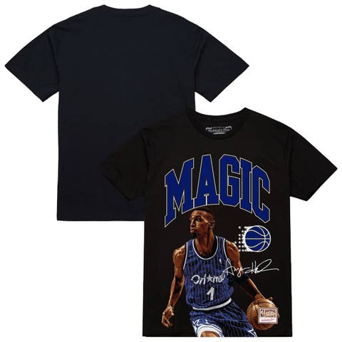Men's Mitchell & Ness Penny Hardaway Black Orlando Magic Hardwood Classics Player Arch T-Shirt