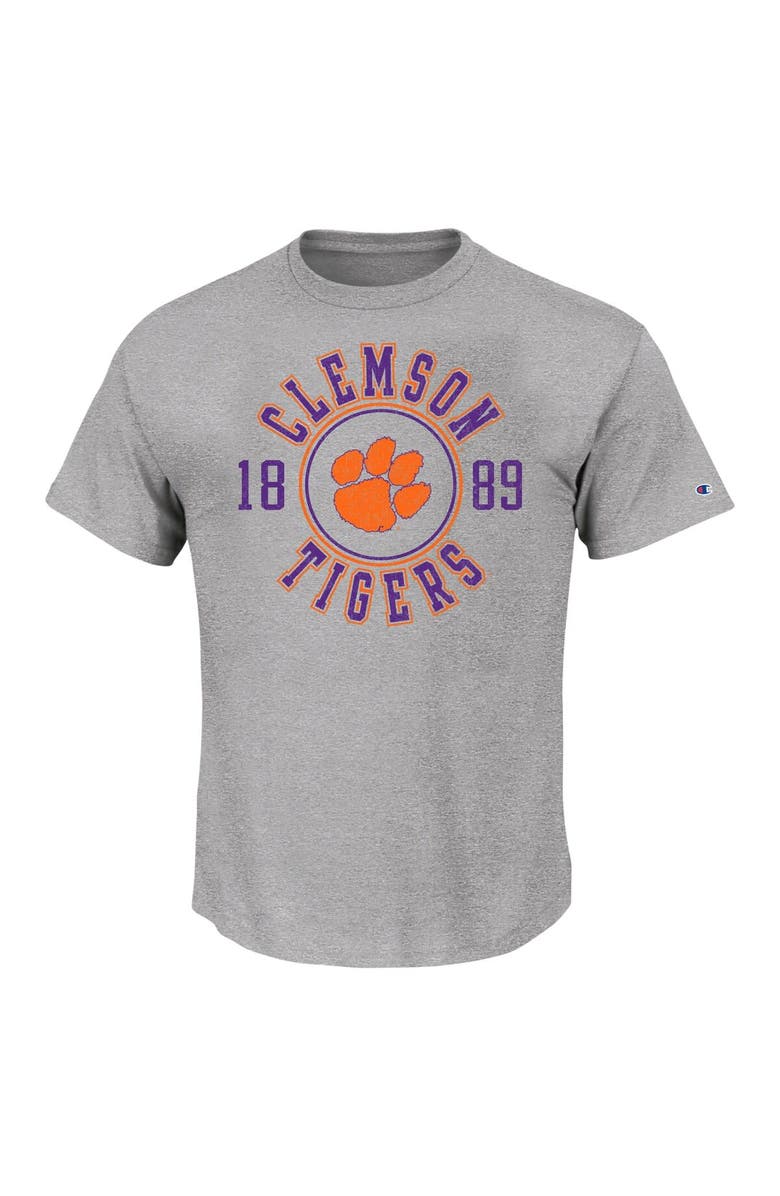 Champion Men's Champion Heather Gray Clemson Tigers Big & Tall Circle Logo T-Shirt, Main, color, 