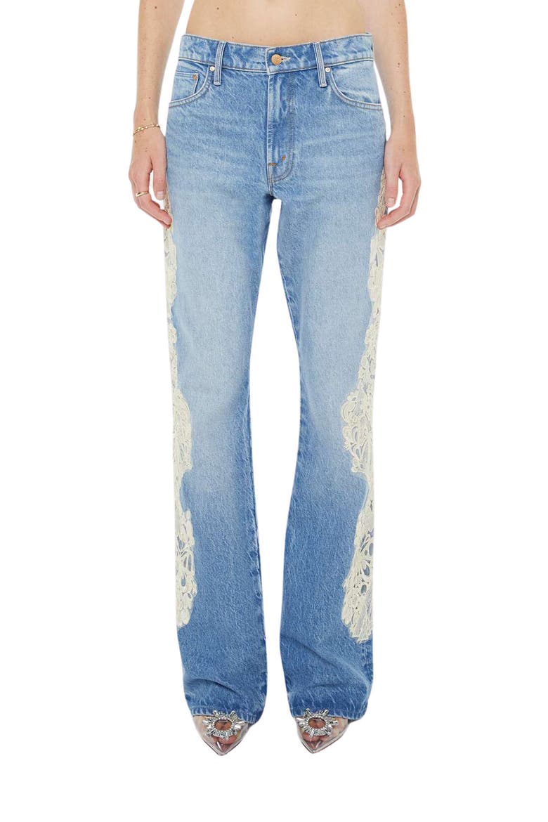 The Chomp Heel Lace Trim Bootcut Jeans, Main, color, WISH BONE