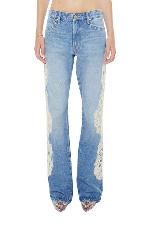 The Chomp Heel Lace Trim Bootcut Jeans (Wish Bone)