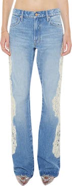 MOTHER The Chomp Heel Lace Trim Bootcut Jeans