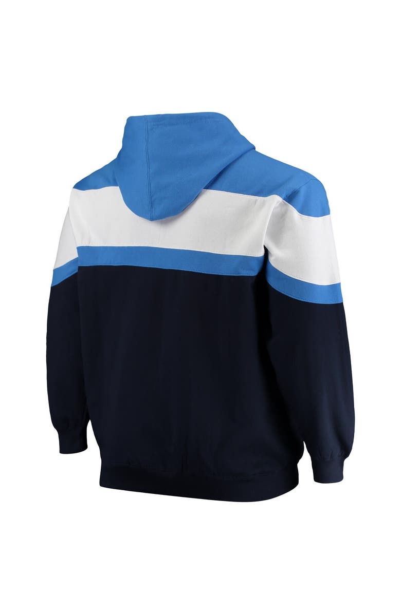 PROFILE Men's Majestic Blue/Navy Oklahoma City Thunder Color Block Wordmark Logo Big & Tall Full-Zip Hoodie, Alternate, color, 