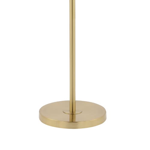 Jonathan Y Ellie 66" 3-light Modern Vintage Iron Led Floor Lamp, Brass Gold/white In Brass Gold