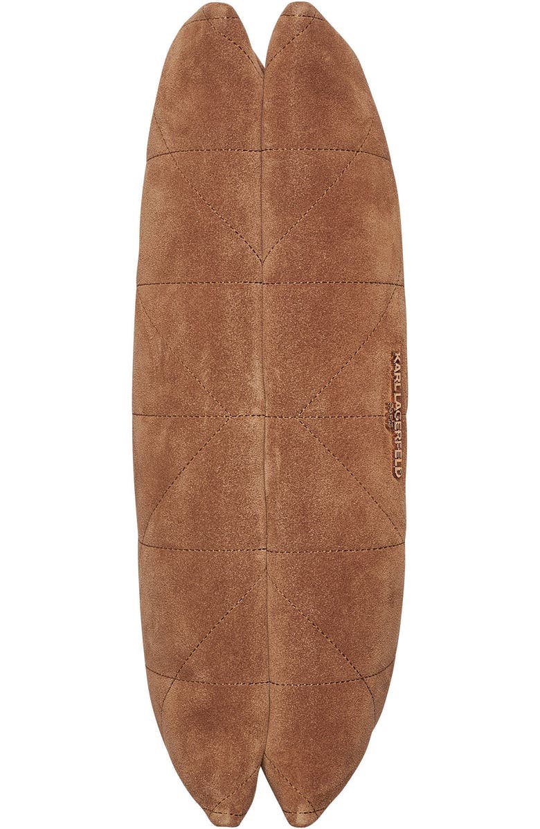 KARL LAGERFELD PARIS Amandine Suede Shoulder, Alternate, color, Cognac