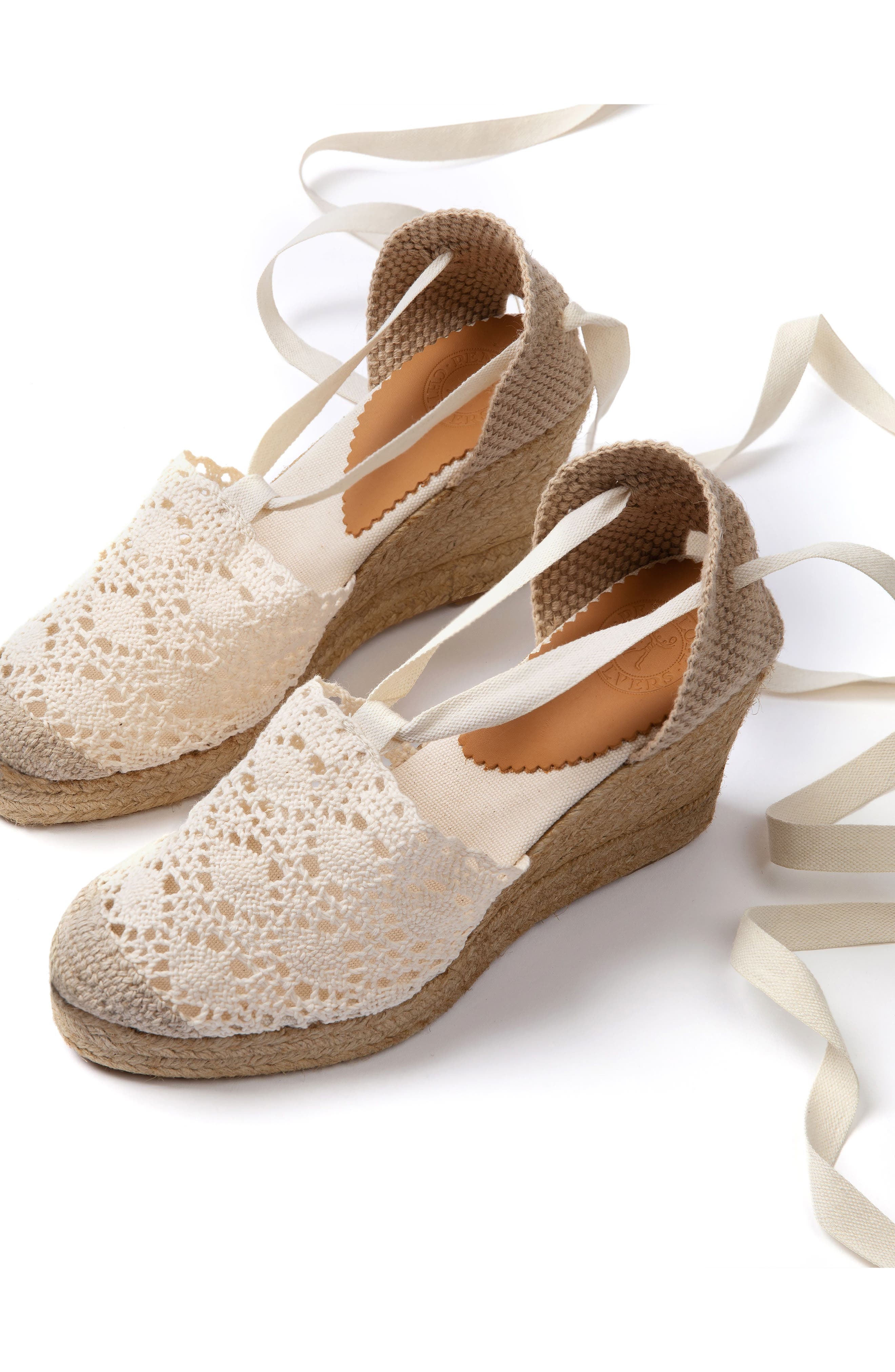 Penelope Chilvers High Valenciana Ankle Tie Espadrille Wedge Pump, Alternate, color, 