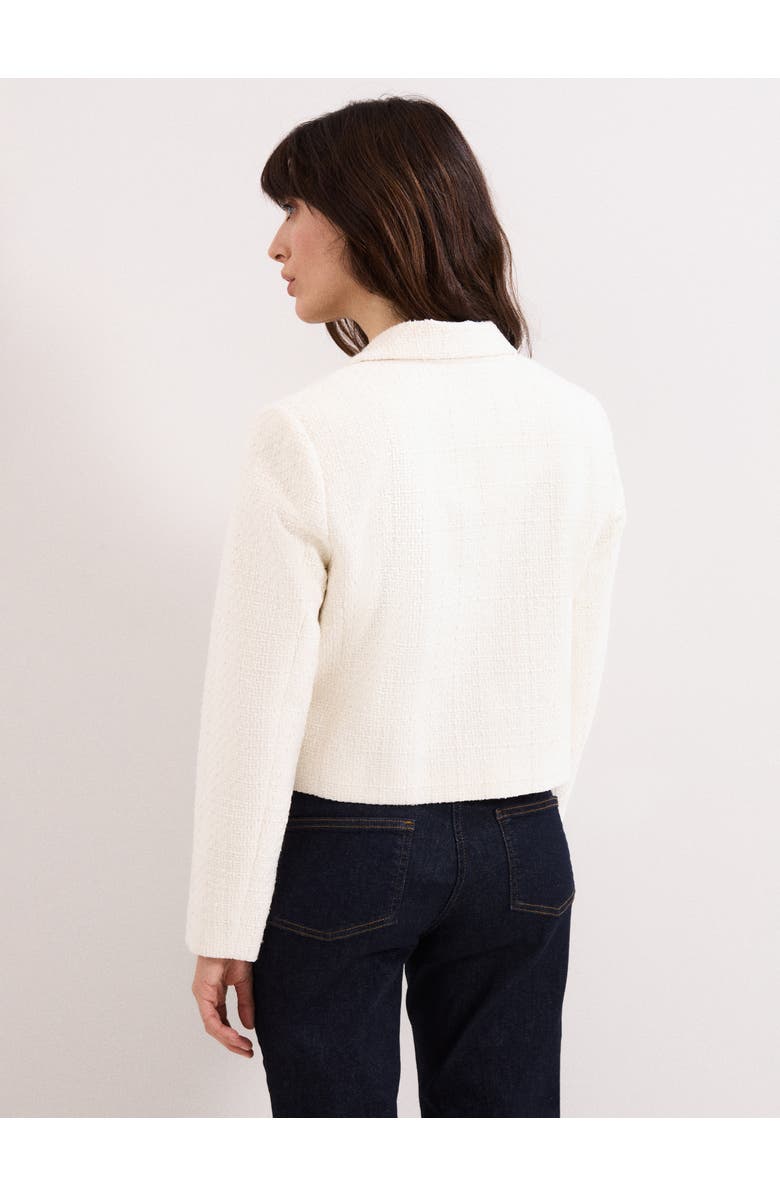 Phase Eight Adria Cropped Textured Jacket Blazer, Alternate, color, Ivory