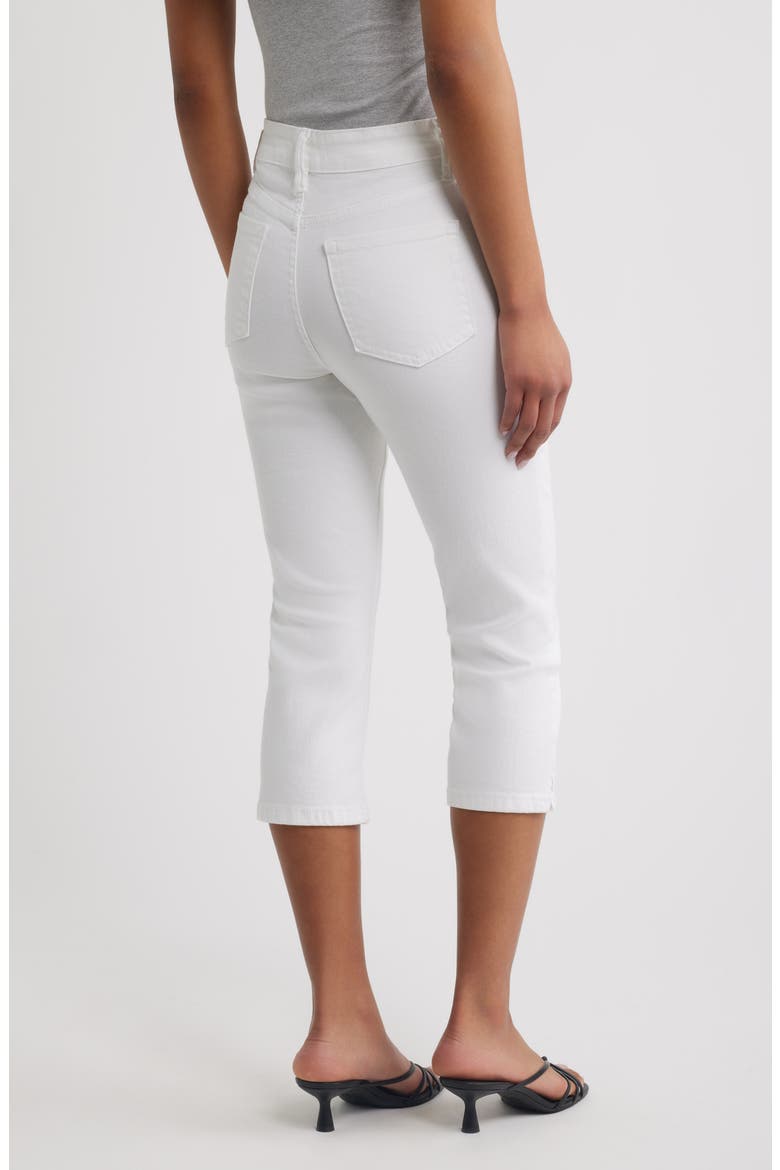 Side Slit High Waist Capri Jeans, Alternate, color, WHITE