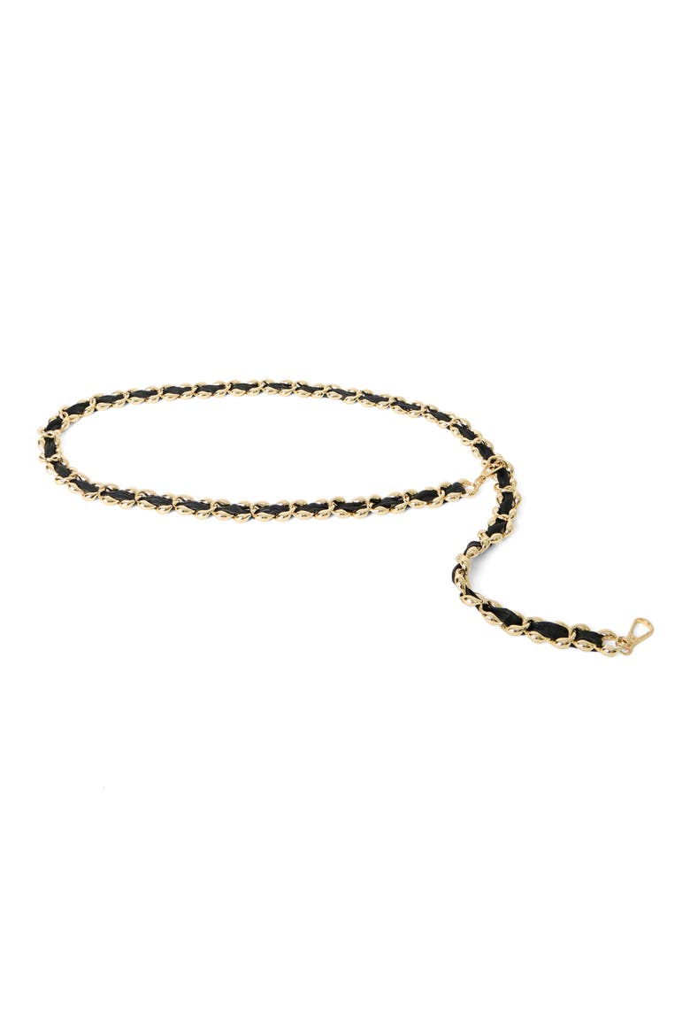 Alastor Chain Leather Belt, Main, color, BLACK GOLD