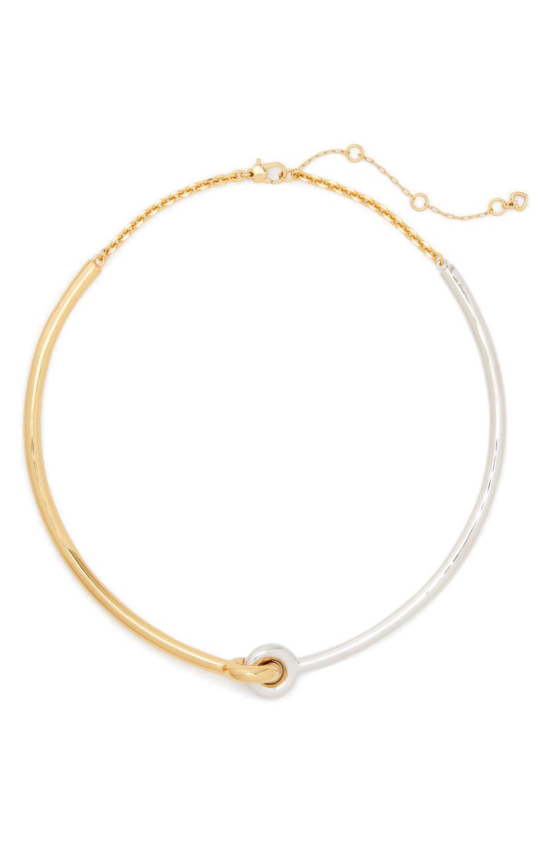 Kate Spade New York mixed metallic choker, Main, color, Silver Gold