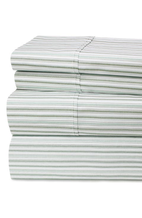 Percale Stripe 200 Thread Count Sheet Set