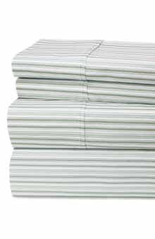 MELANGE HOME Percale Stripe 200 Thread Count Sheet Set