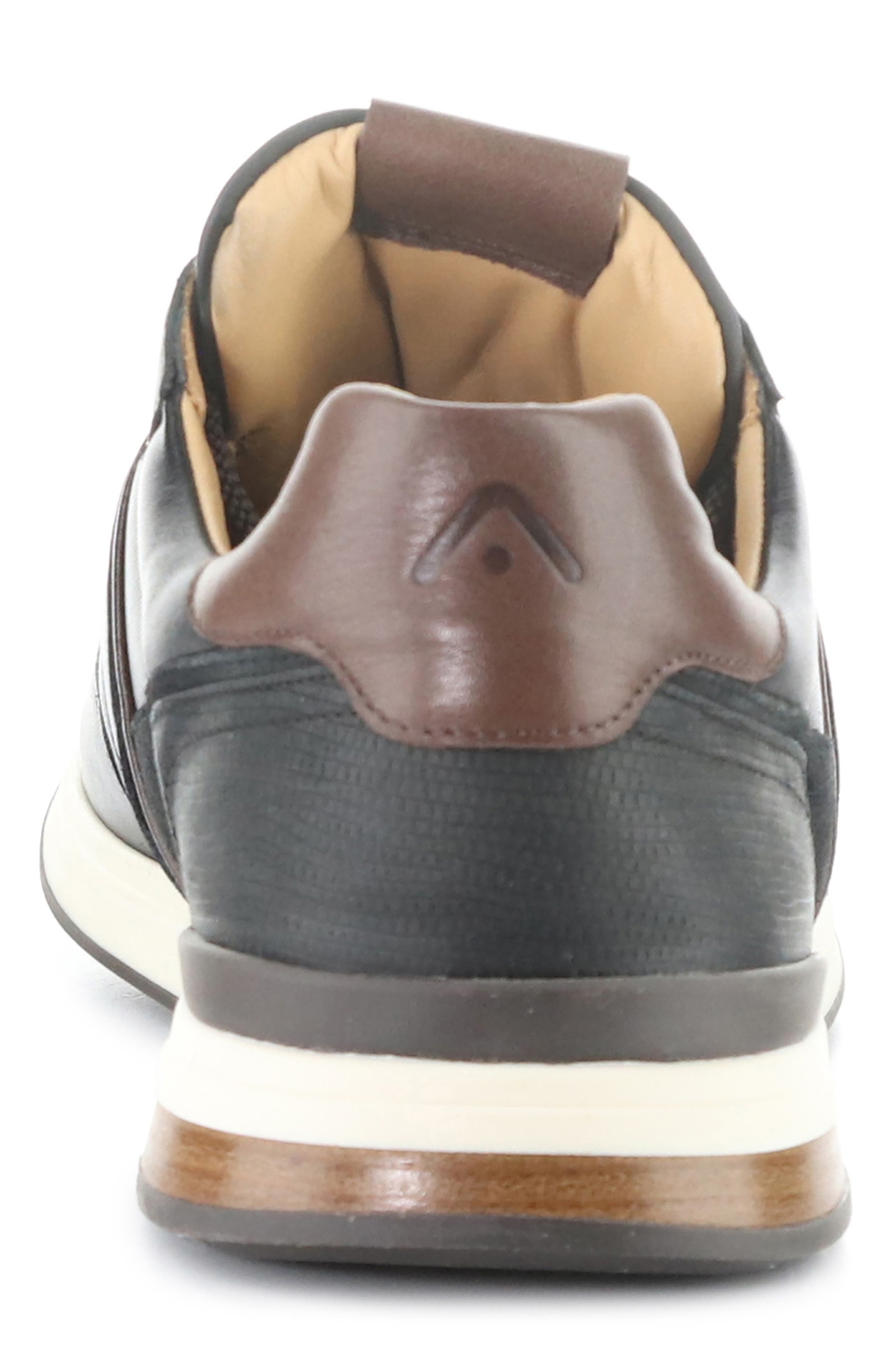 Ambitious Leather Lace-Up Sneaker, Alternate, color, Black Leather