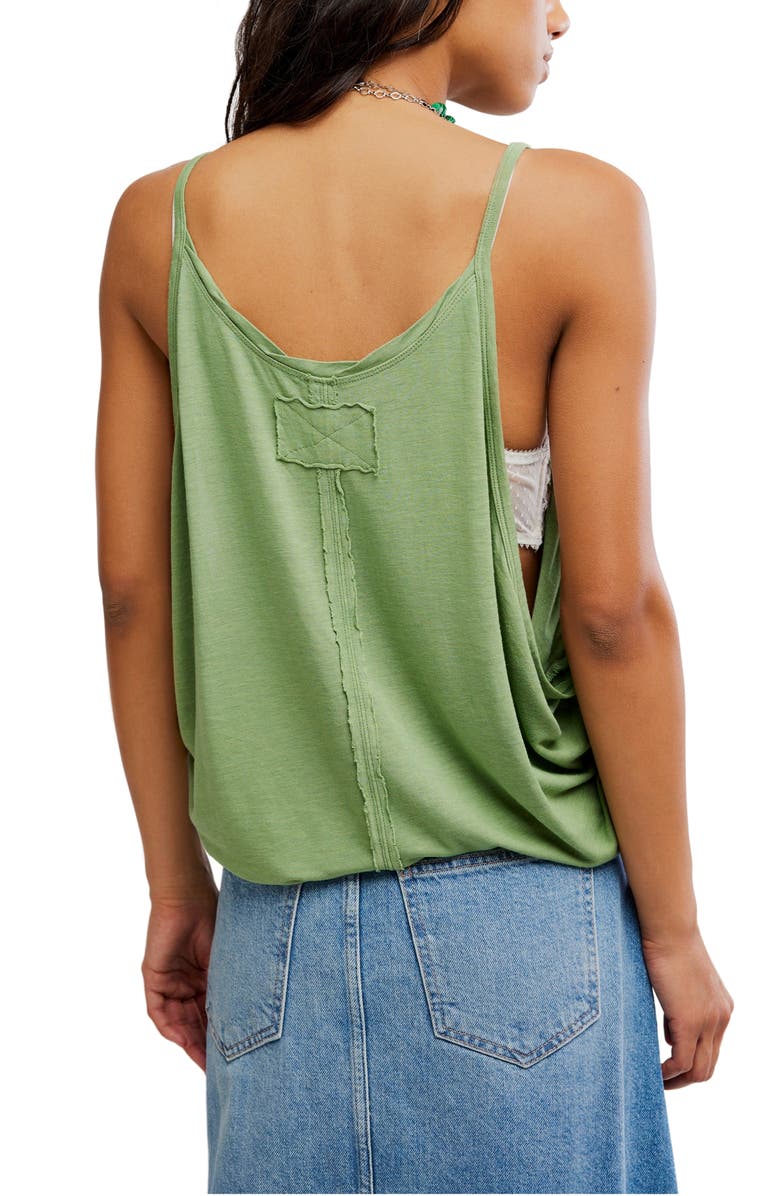 Free People Shoreside Drape Tank, Alternate, color, Mistletoe