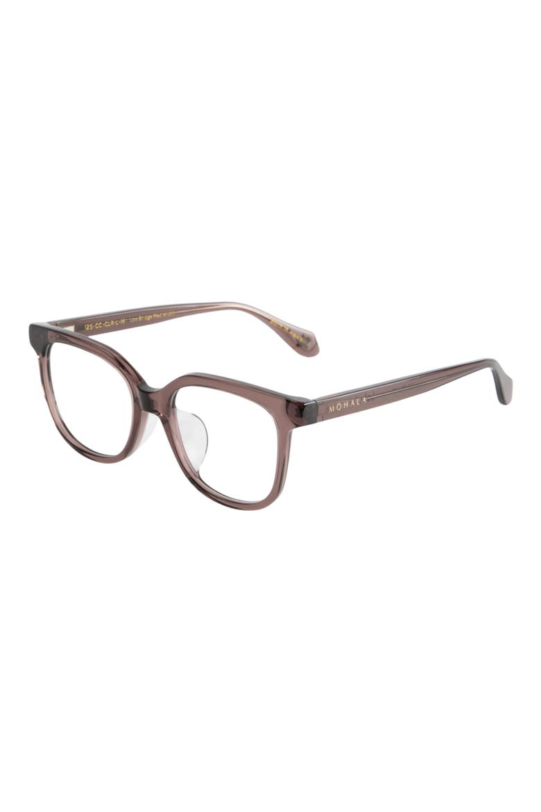 Lahela 52mm Low Nose Bridge Medium Width Square Optical Glasses, Alternate, color, CARIBBEAN CONCH / CLEAR LENSES