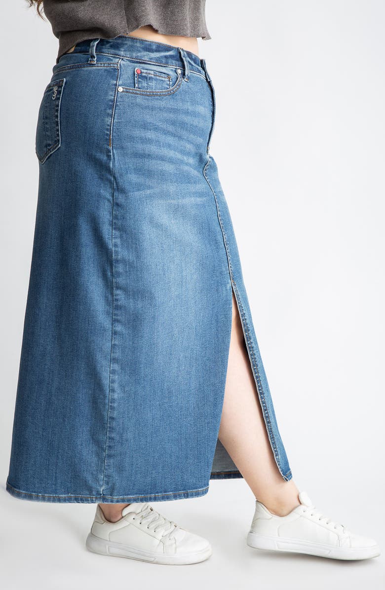 SLINK Jeans Denim Maxi Skirt, Alternate, color, 