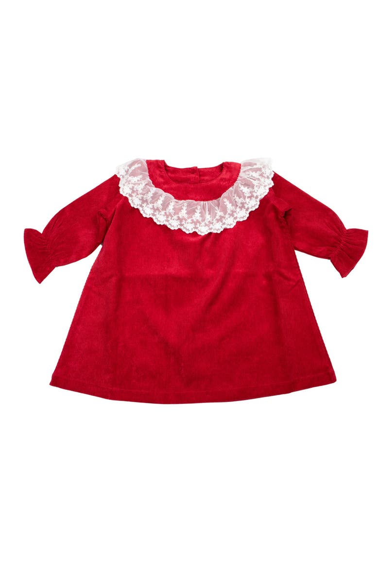 Lace Collar Dress, Main, color, Red