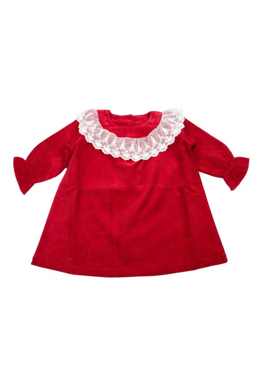 Cuclie Kids' Lace Collar Dress In Red