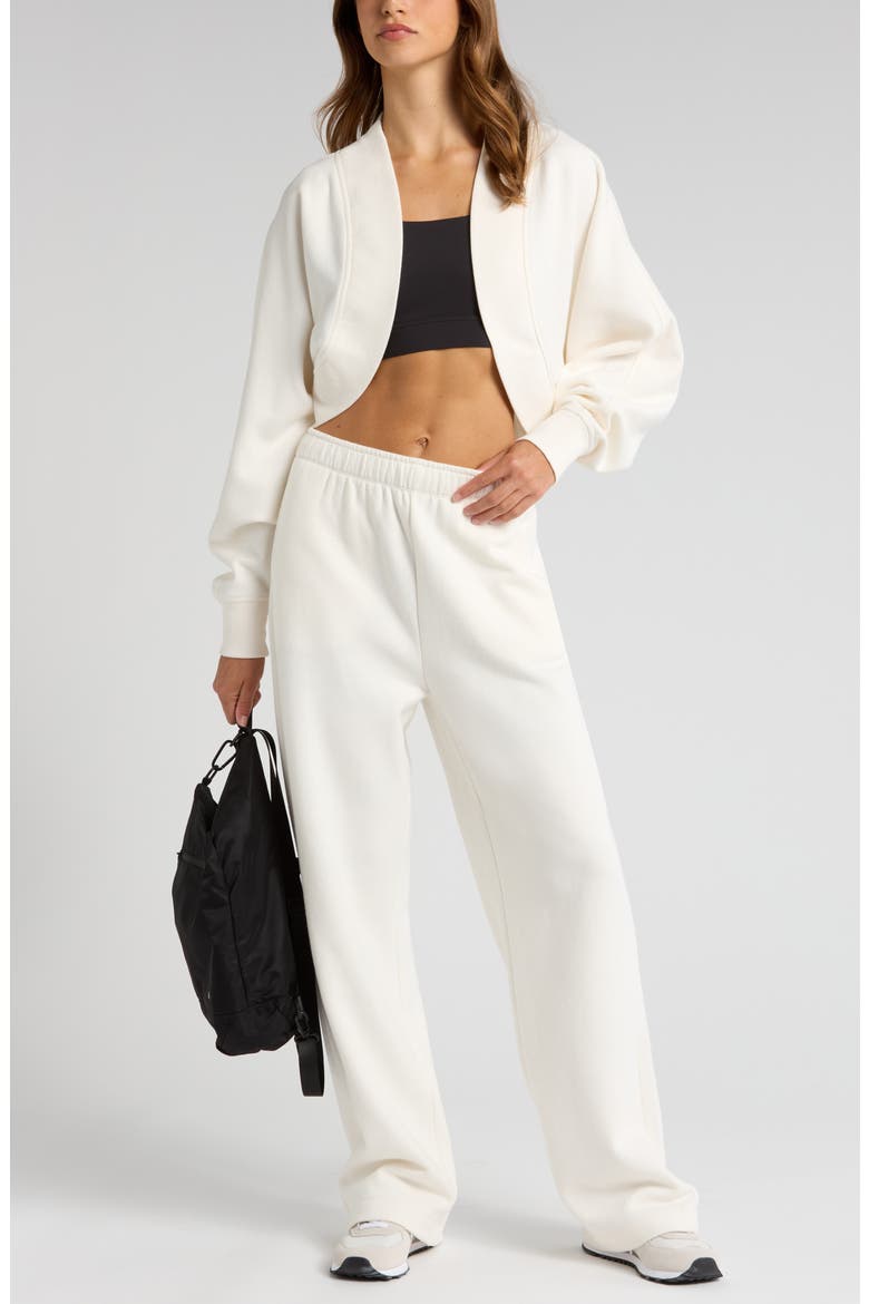 Zella Cloud Fleece Cardigan Shrug (Women) | Nordstrom