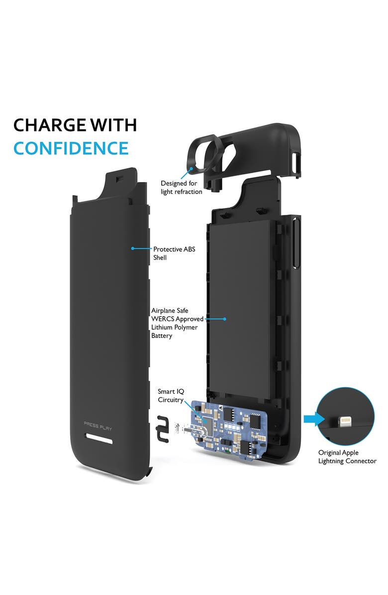 PRESS PLAY MFi Nero Battery iPhone 8/7 Case - Black, Main, color,