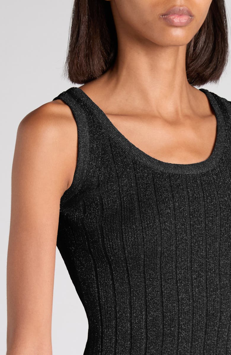 TOM FORD Metallic Rib Midi Sweater Dress, Alternate, color, Lb999 Black