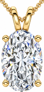 Bliss Diamond .25 - 7 Ct Oval Solitaire Diamond Pendant 14k Gold 18" Necklace Lab Grown