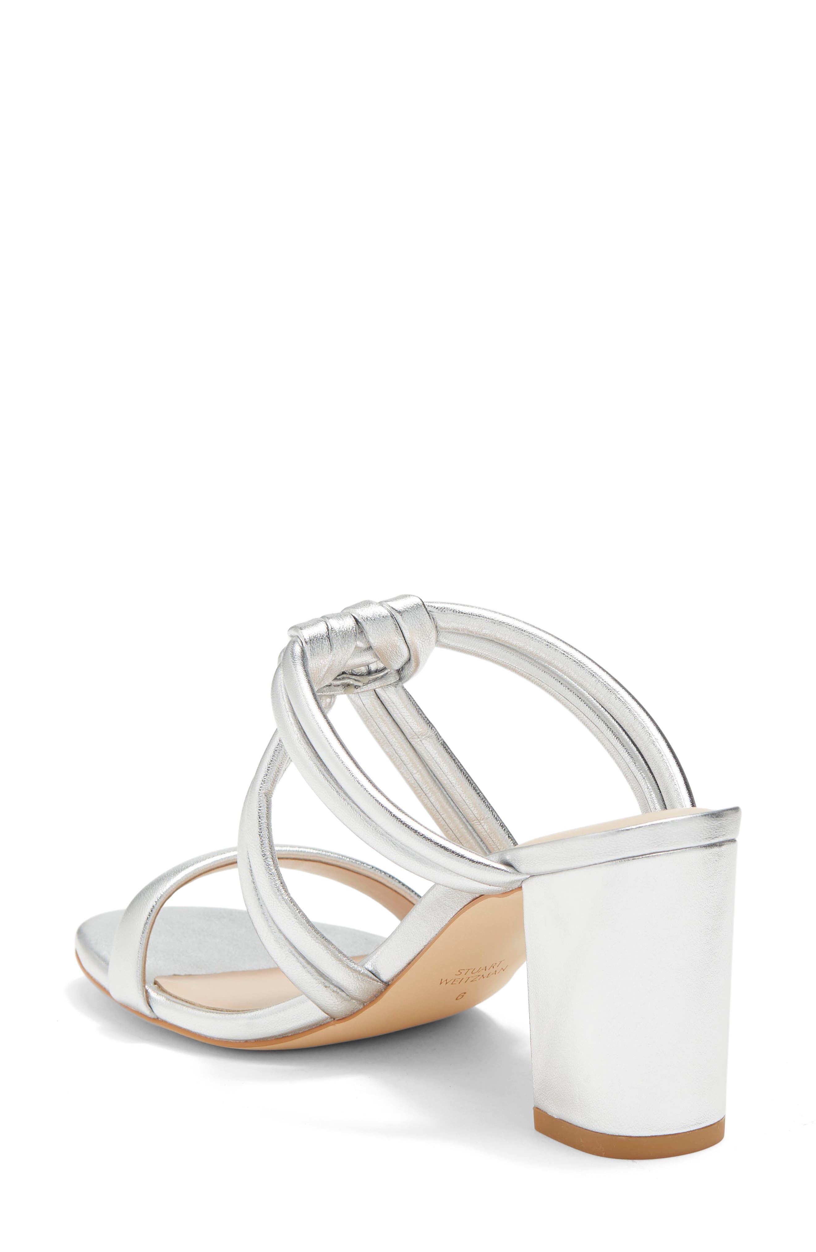 Stuart Weitzman Twist Knot 75 Block Heel Sandal, Alternate, color, 