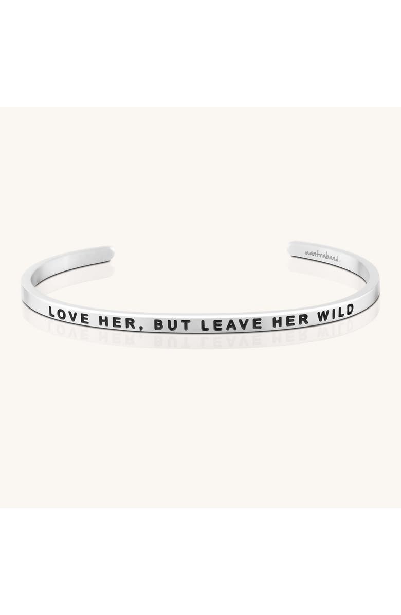 Mantra Love Her, But Leave Her Wild bracelet, Main, color, Silver