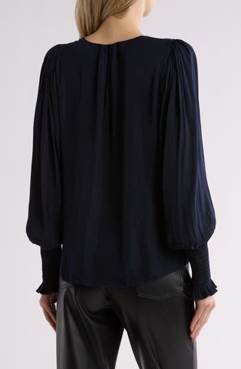 Tie Neck Sateen Blouse