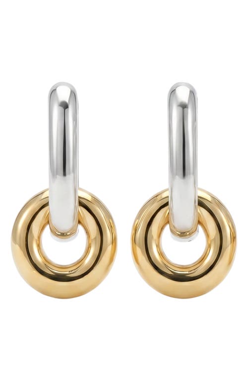 ARGENTO VIVO Two-Tone Drop Hoop Link Earrings in Two Tone at Nordstrom
