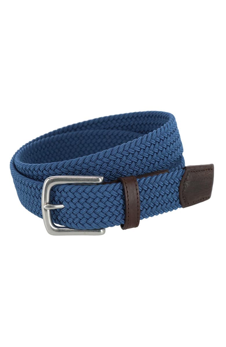 Trafalgar Sarge Solid Stretch Weave Limited Run Golf Belt, Main, color, Blue