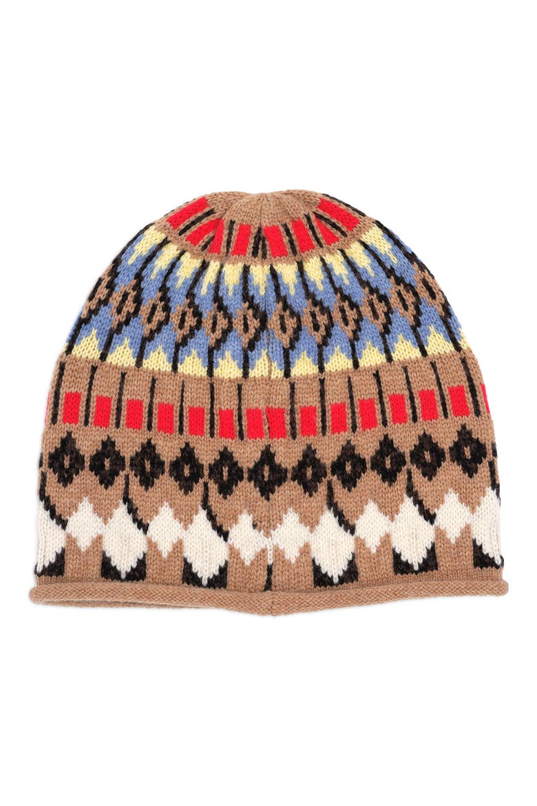 Chunky Fair Isle Beanie, Alternate, color, CAMEL