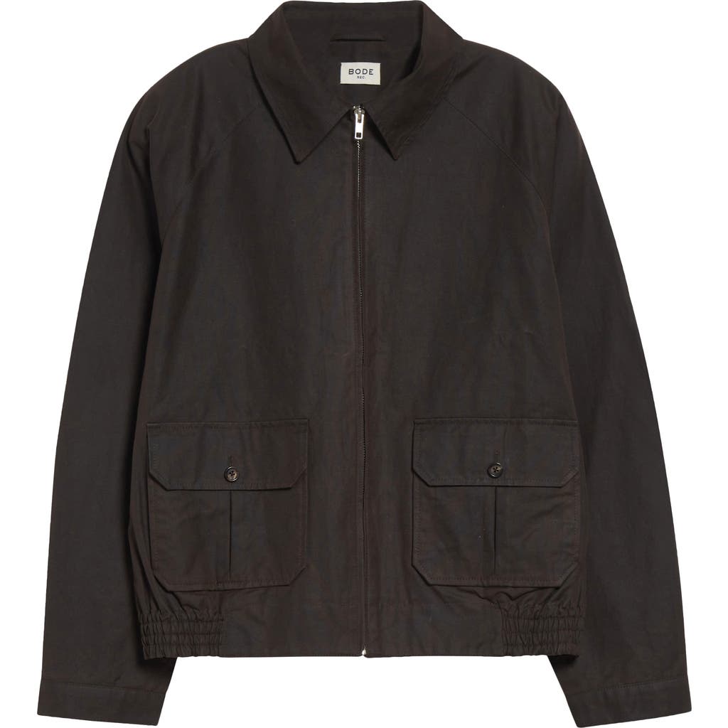 Bode Waxed Cotton Coach's Jacket In Brown