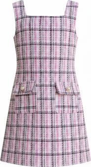 Mia Belle Girls Pretty Prestige Tweed Shift Dress