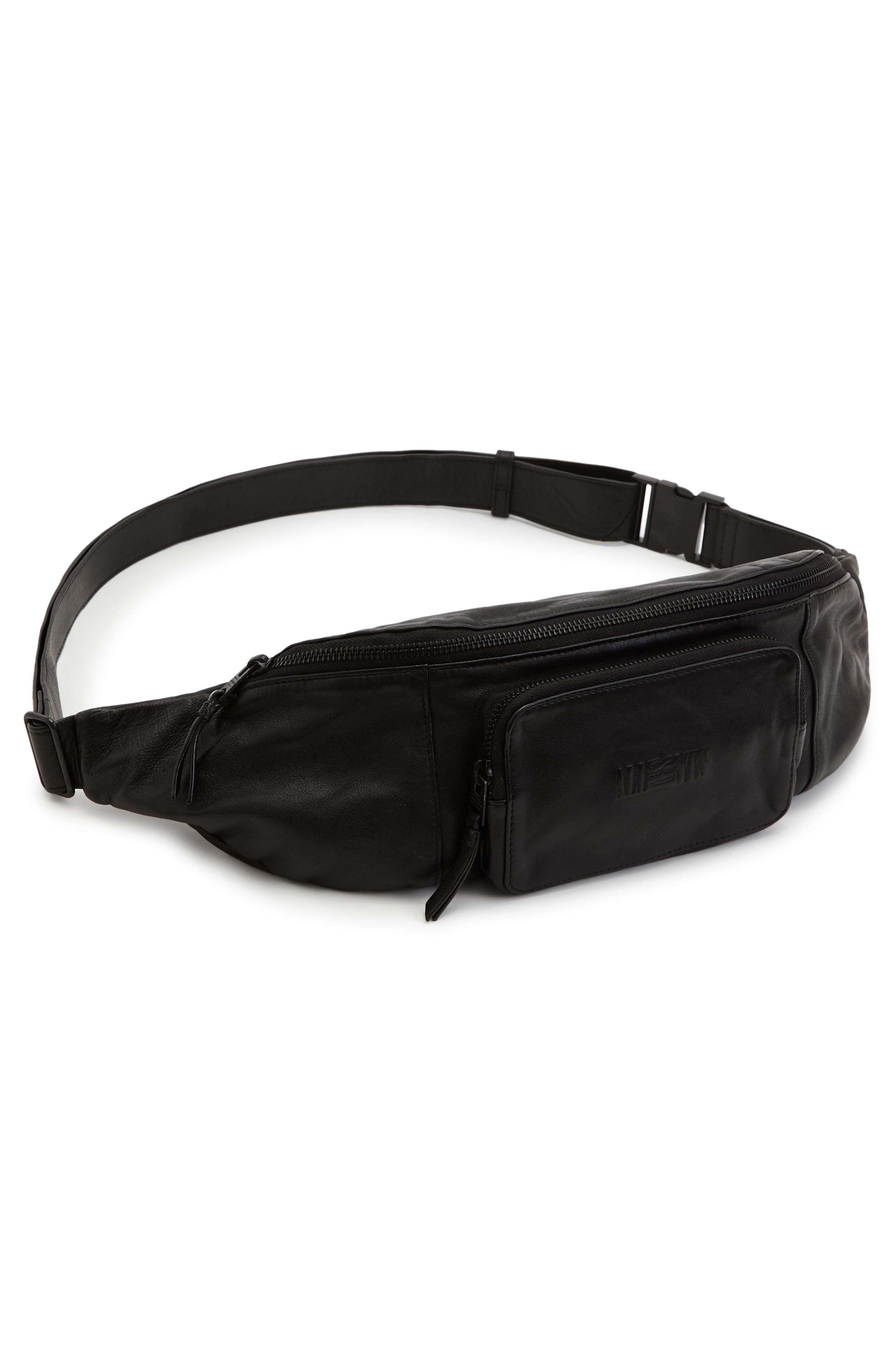 AllSaints Oppose Leather Belt Bag, Alternate, color, 