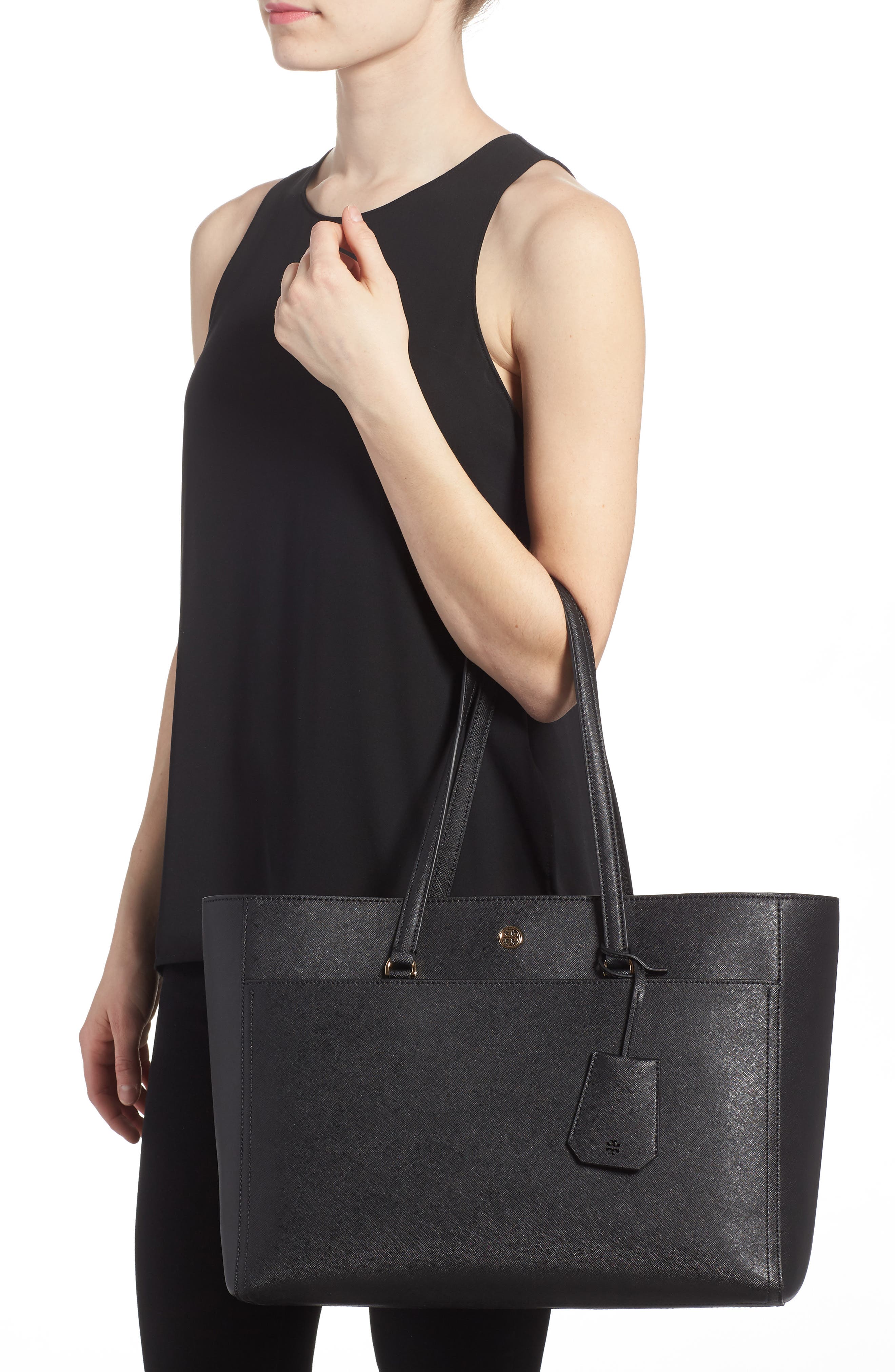 Tory Burch Robinson Leather Tote, Alternate, color, 