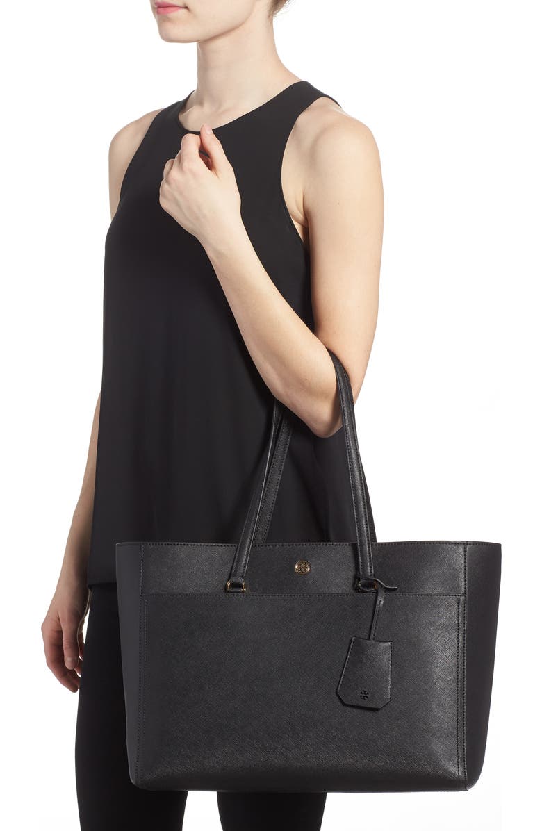 Tory Burch Robinson Leather Tote, Alternate, color,