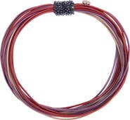 SAACHI Multi Strand Faux Leather Cord Necklace