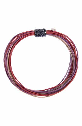 SAACHI Multi Strand Faux Leather Cord Necklace