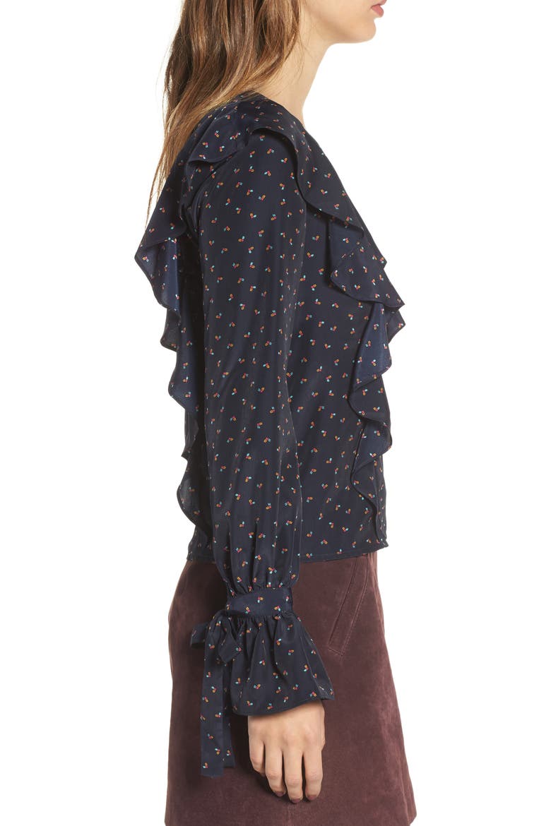 Ruffle Top, Alternate, color, NAVY MULTI