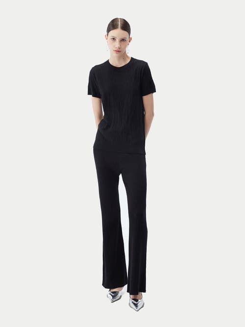 Gobi Mongolian Cashmere Silk Cashmere T-shirt In Black